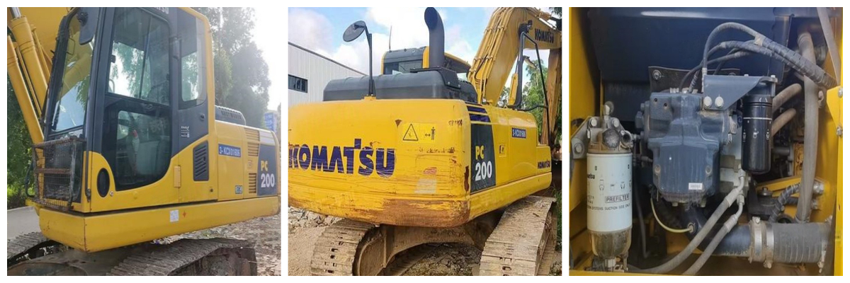 Compactador Komatsu PC200-8M0 usado baseado em escavadora